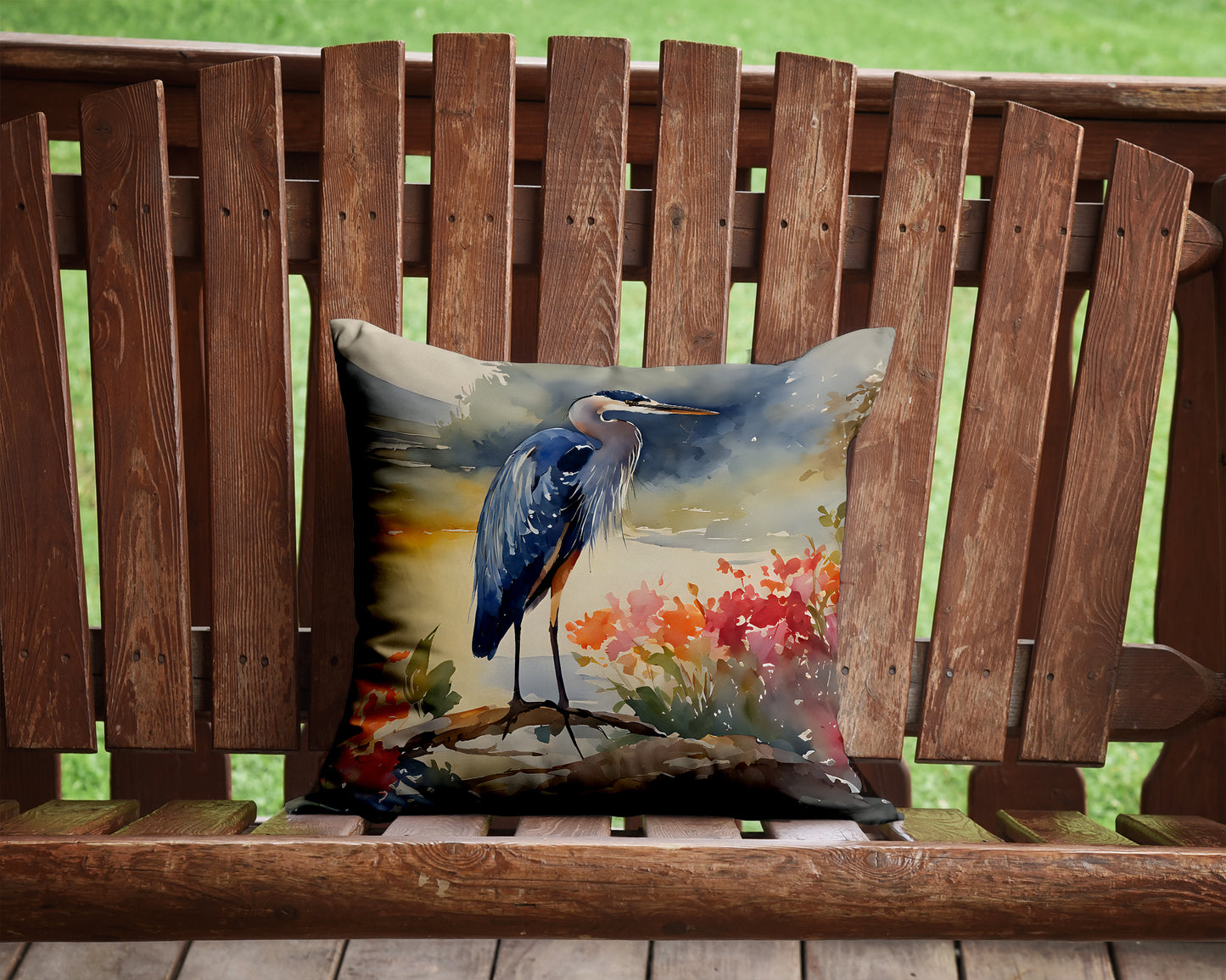 Blue Heron Throw Pillow