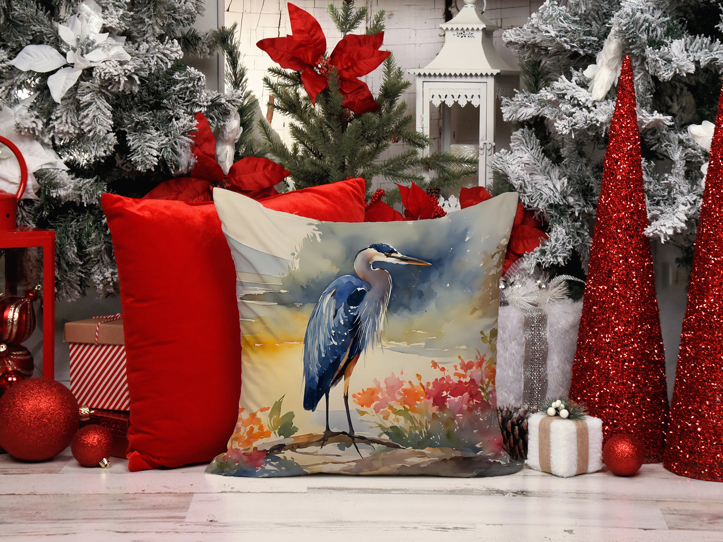 Blue Heron Throw Pillow