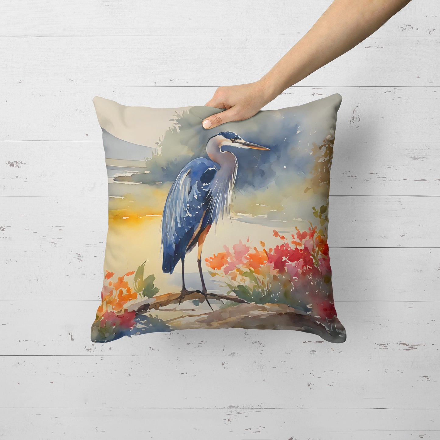 Blue Heron Throw Pillow