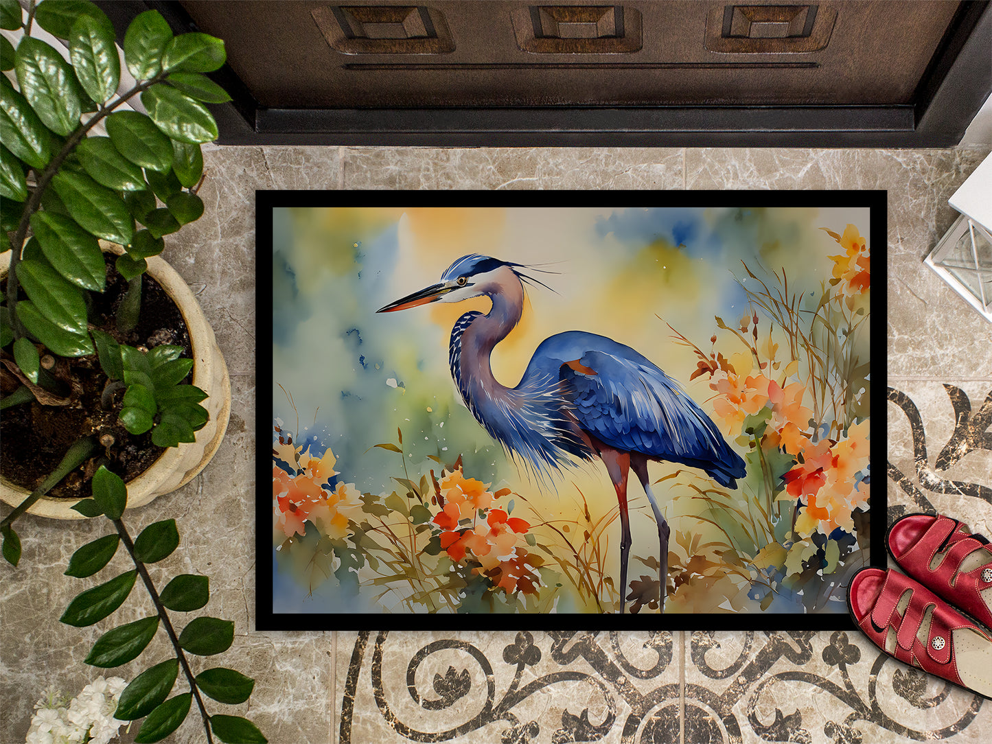 Blue Heron Doormat