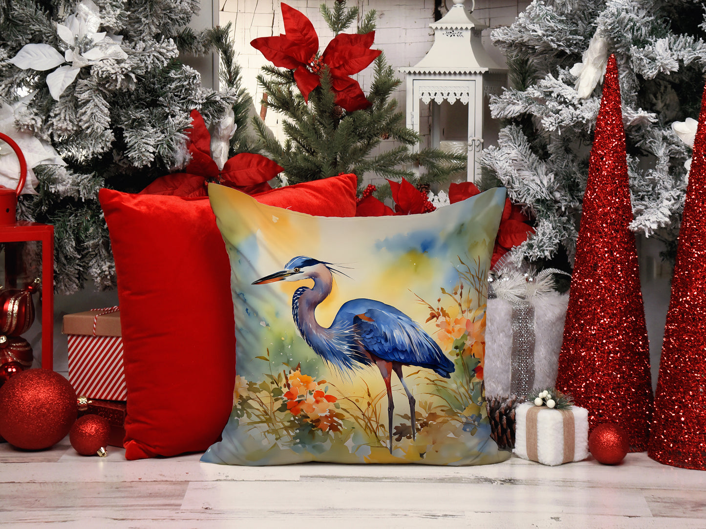 Blue Heron Throw Pillow