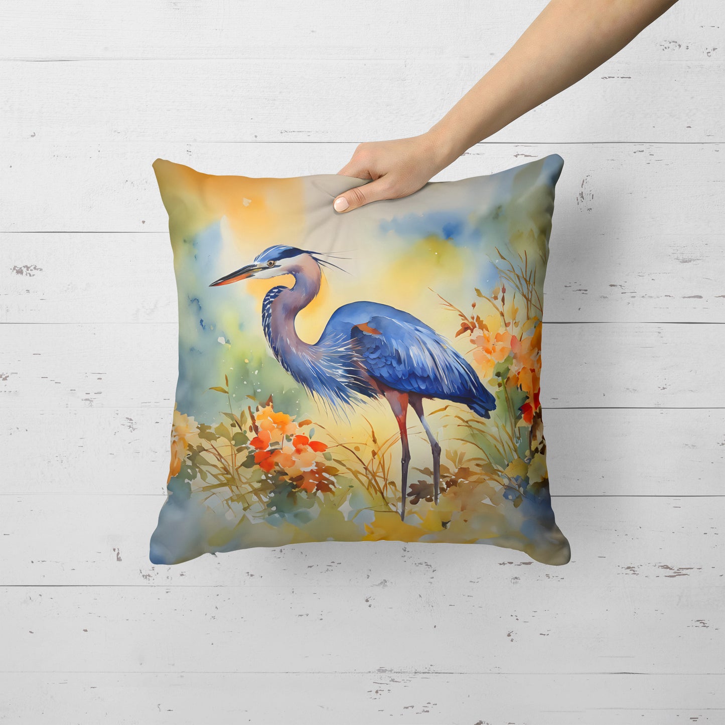 Blue Heron Throw Pillow