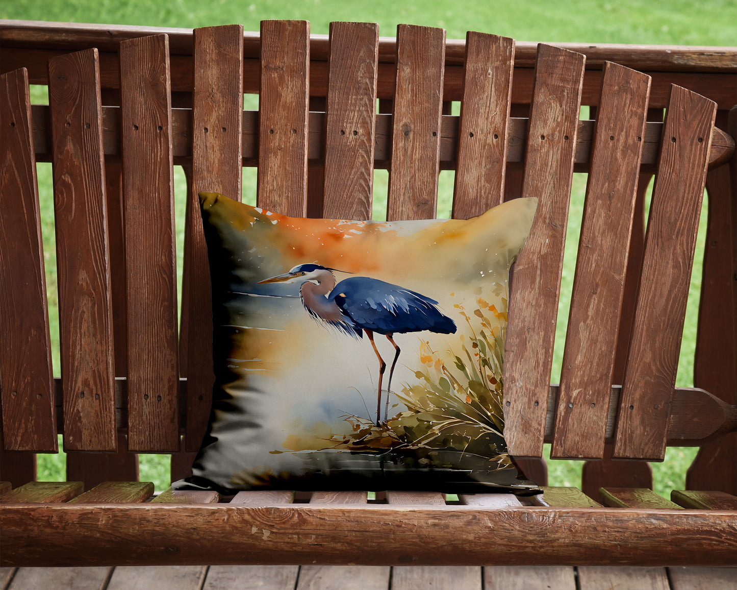 Blue Heron Throw Pillow