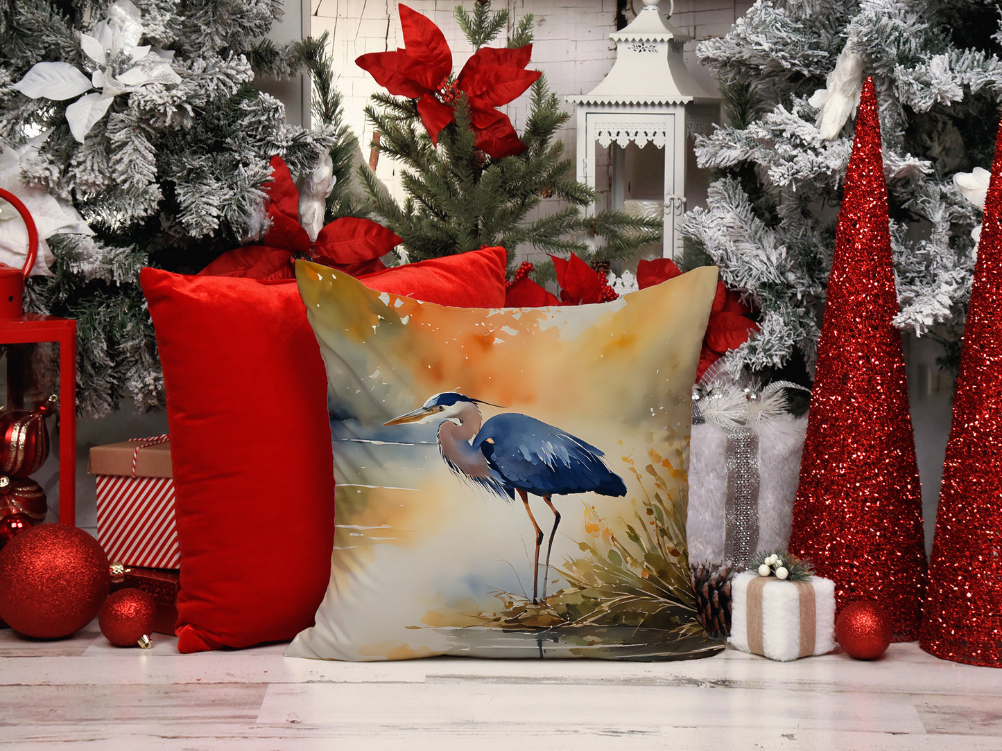 Blue Heron Throw Pillow