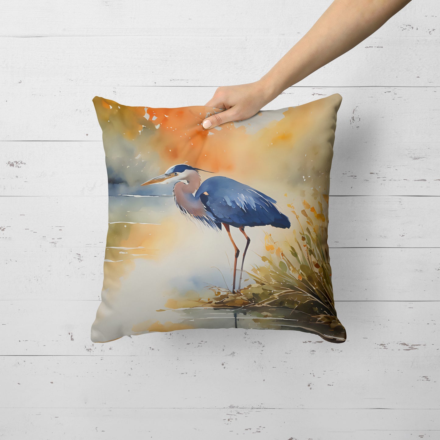 Blue Heron Throw Pillow