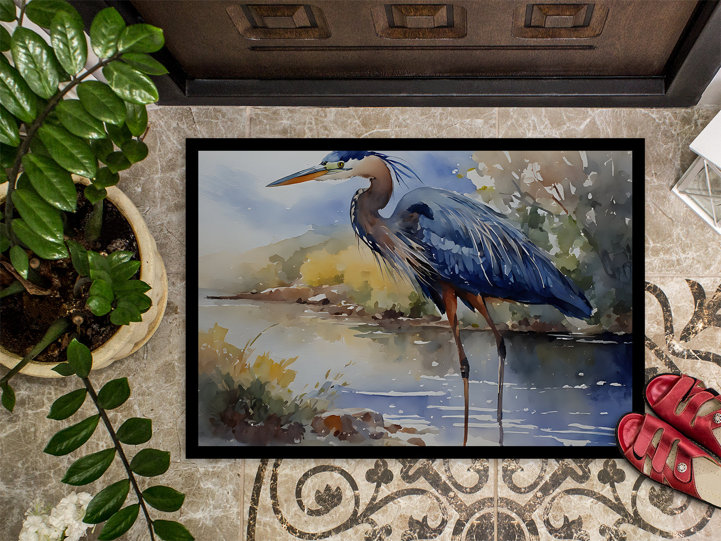 Blue Heron Doormat