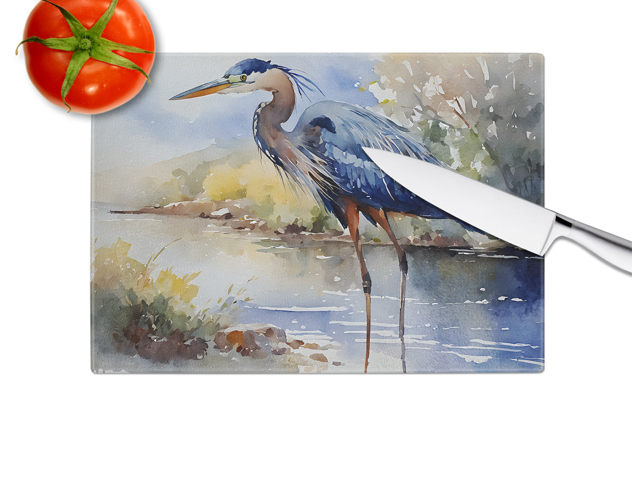 Blue Heron Glass Cutting Board