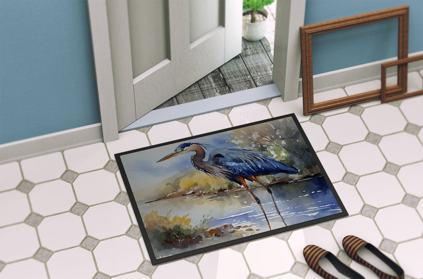 Blue Heron Doormat