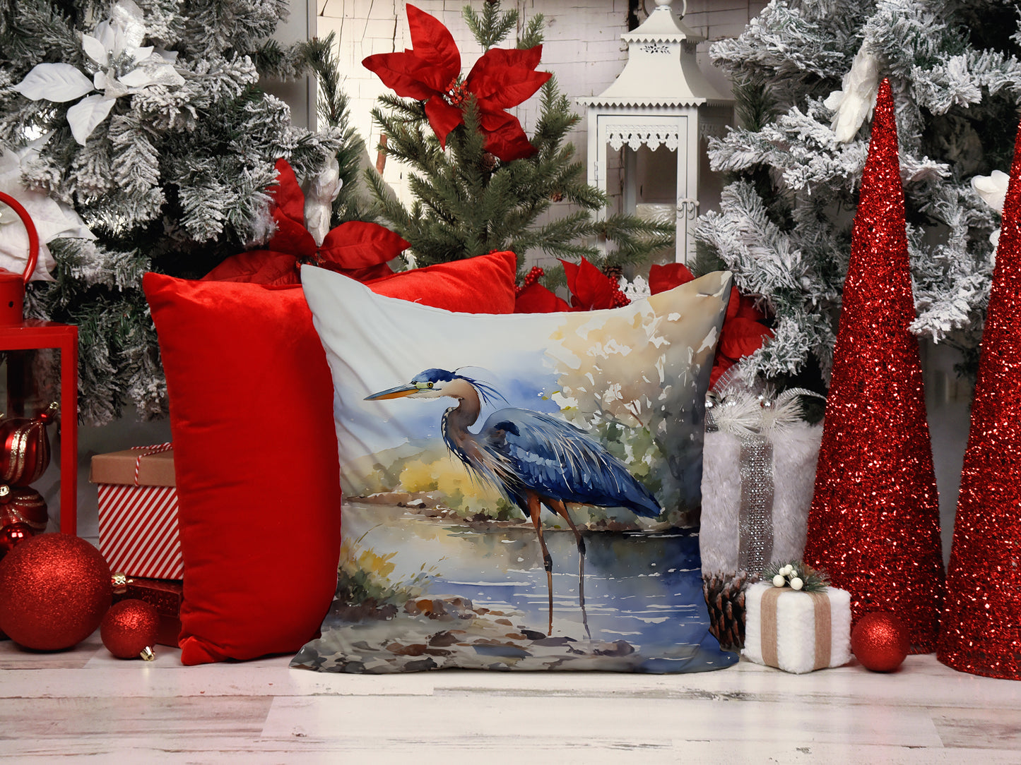 Blue Heron Throw Pillow