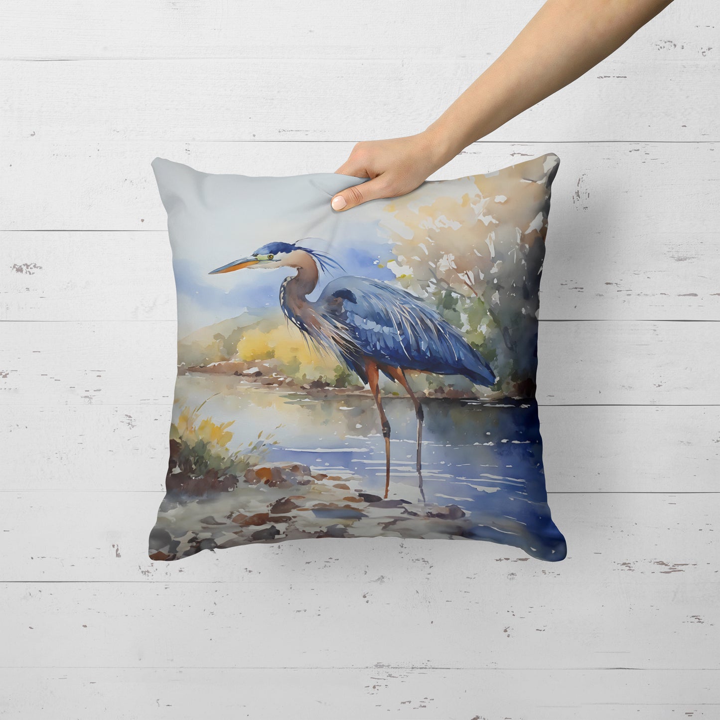 Blue Heron Throw Pillow