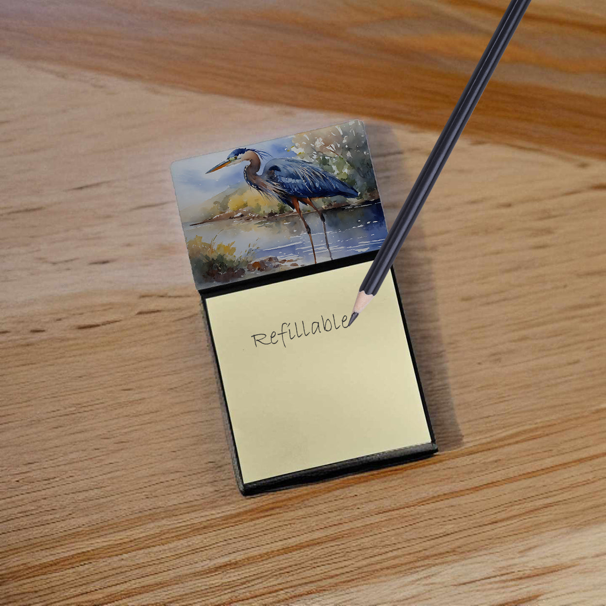 Blue Heron Sticky Note Holder