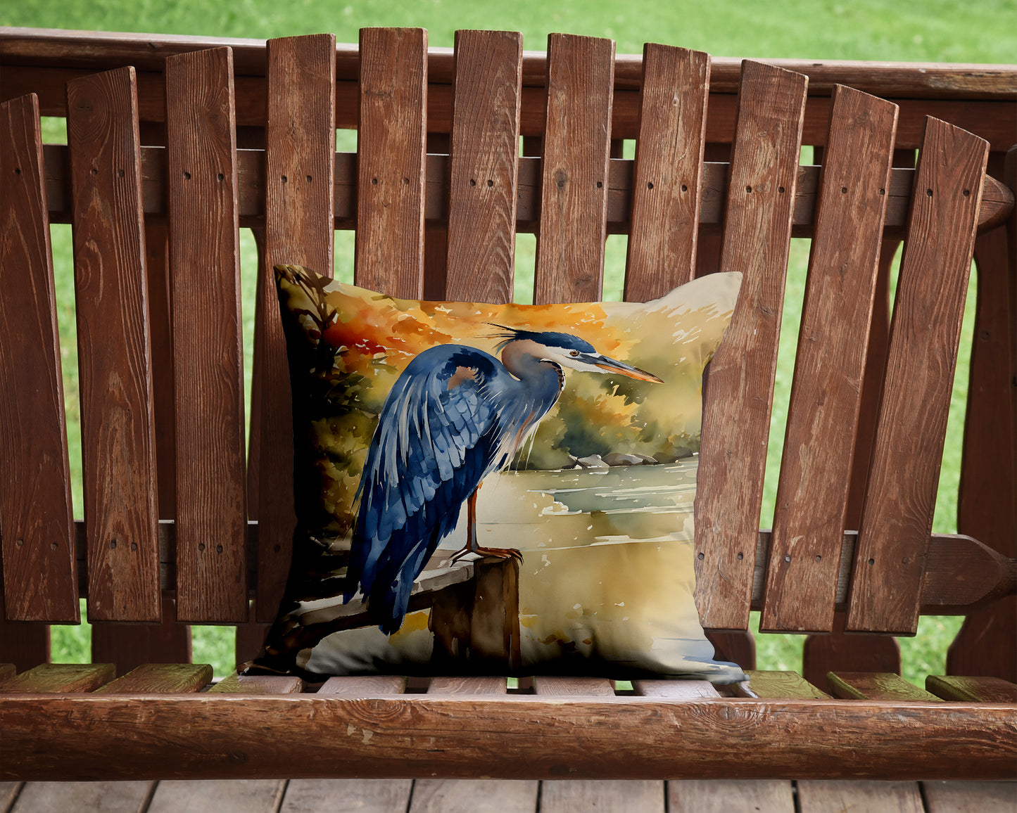 Blue Heron Throw Pillow