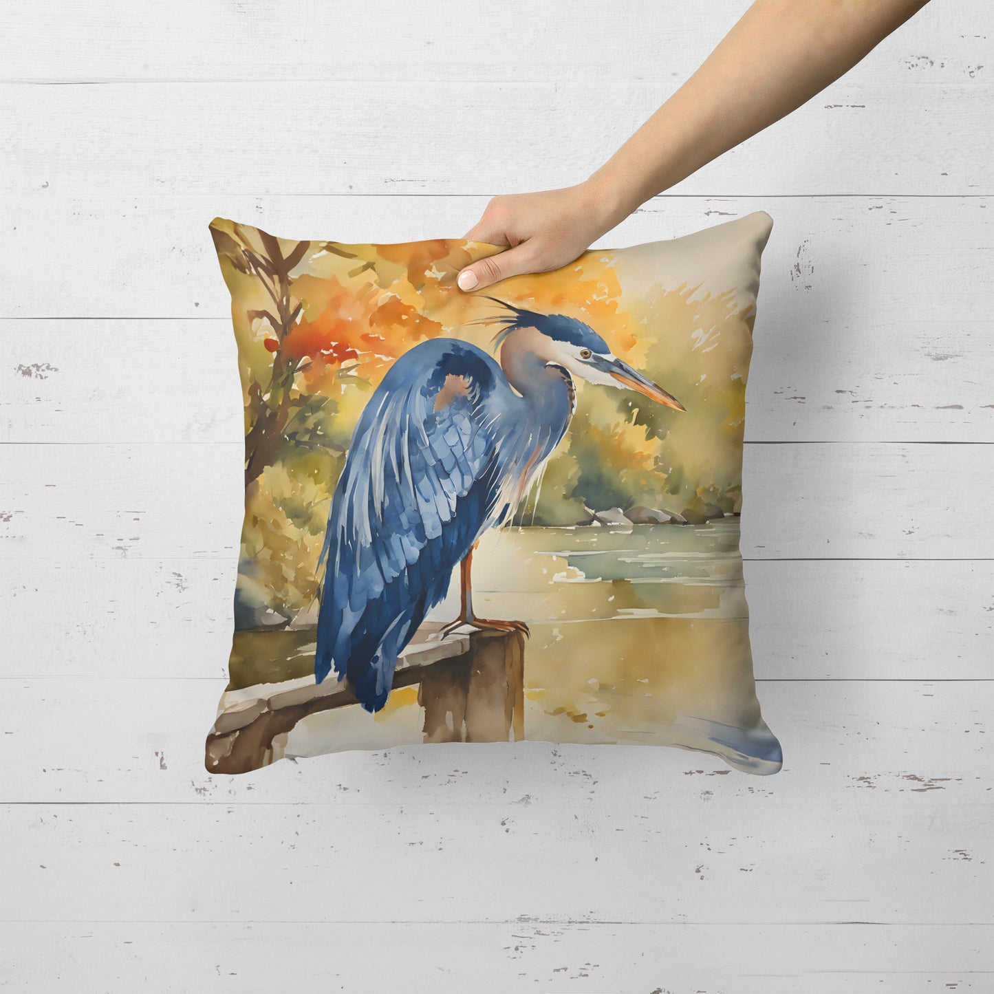 Blue Heron Throw Pillow