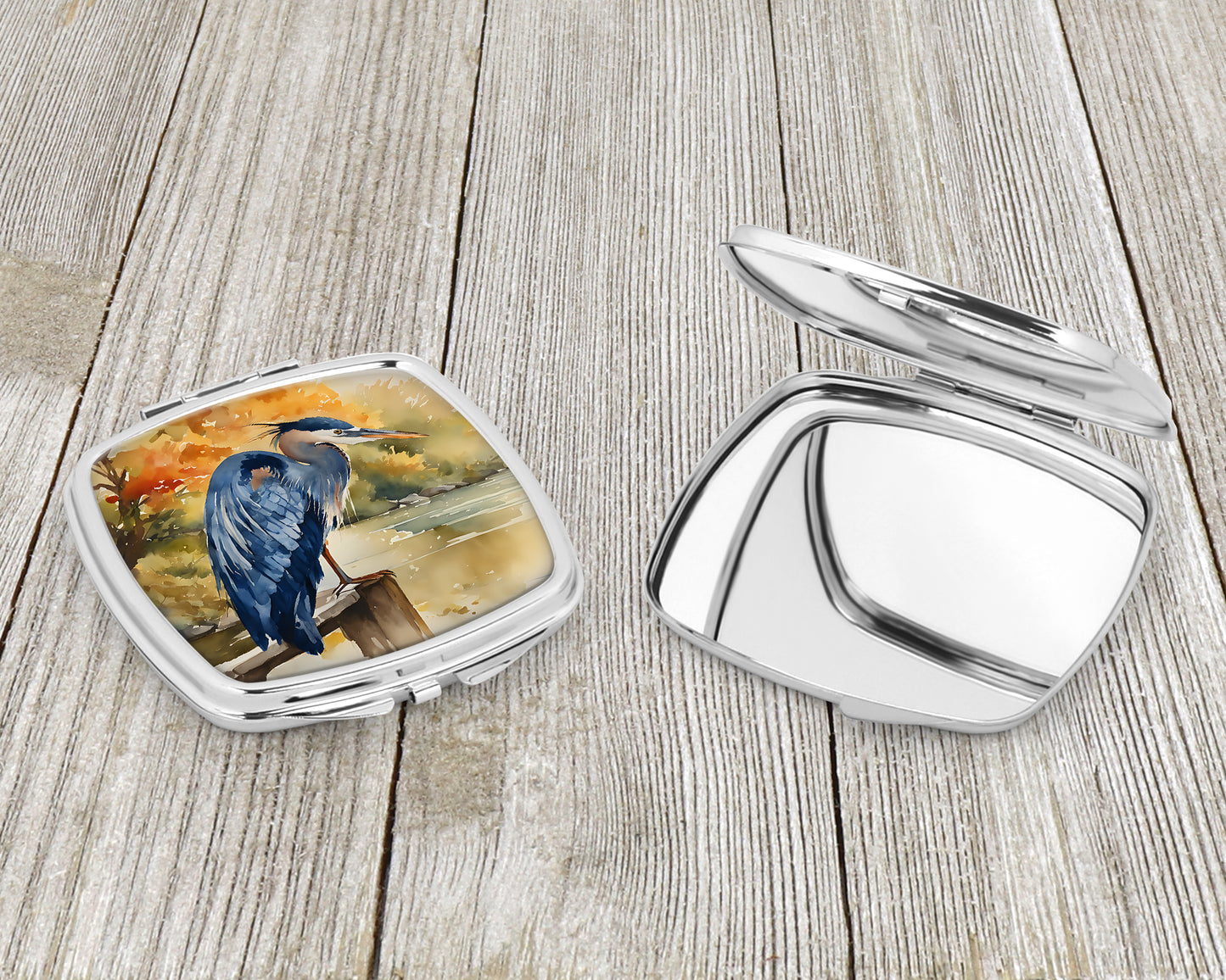 Blue Heron Compact Mirror