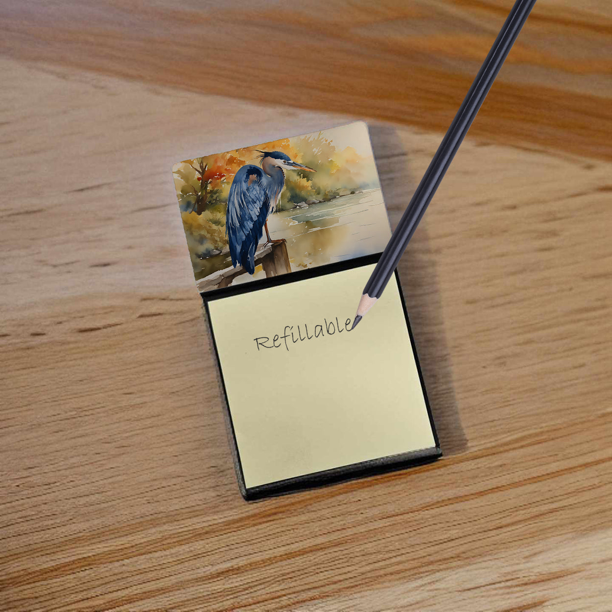 Blue Heron Sticky Note Holder