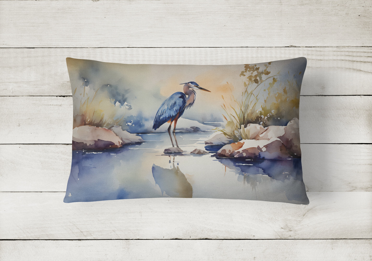 Blue Heron Throw Pillow