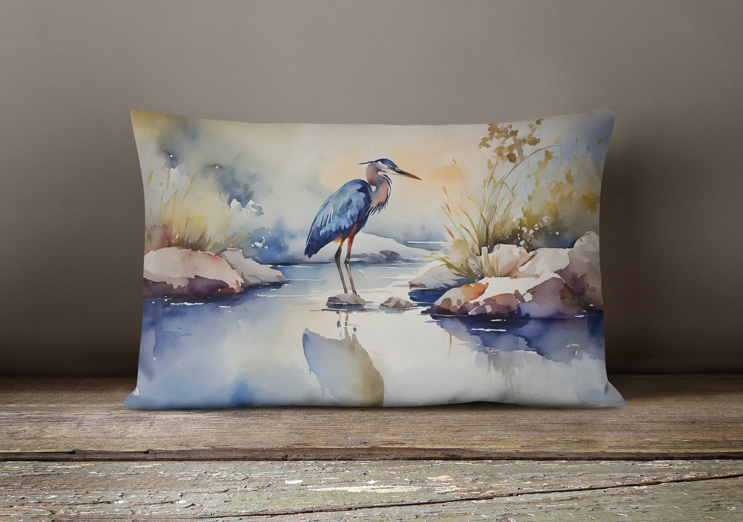 Blue Heron Throw Pillow