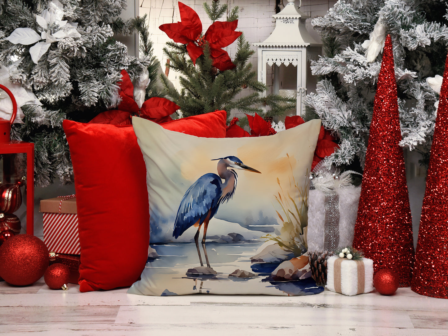 Blue Heron Throw Pillow