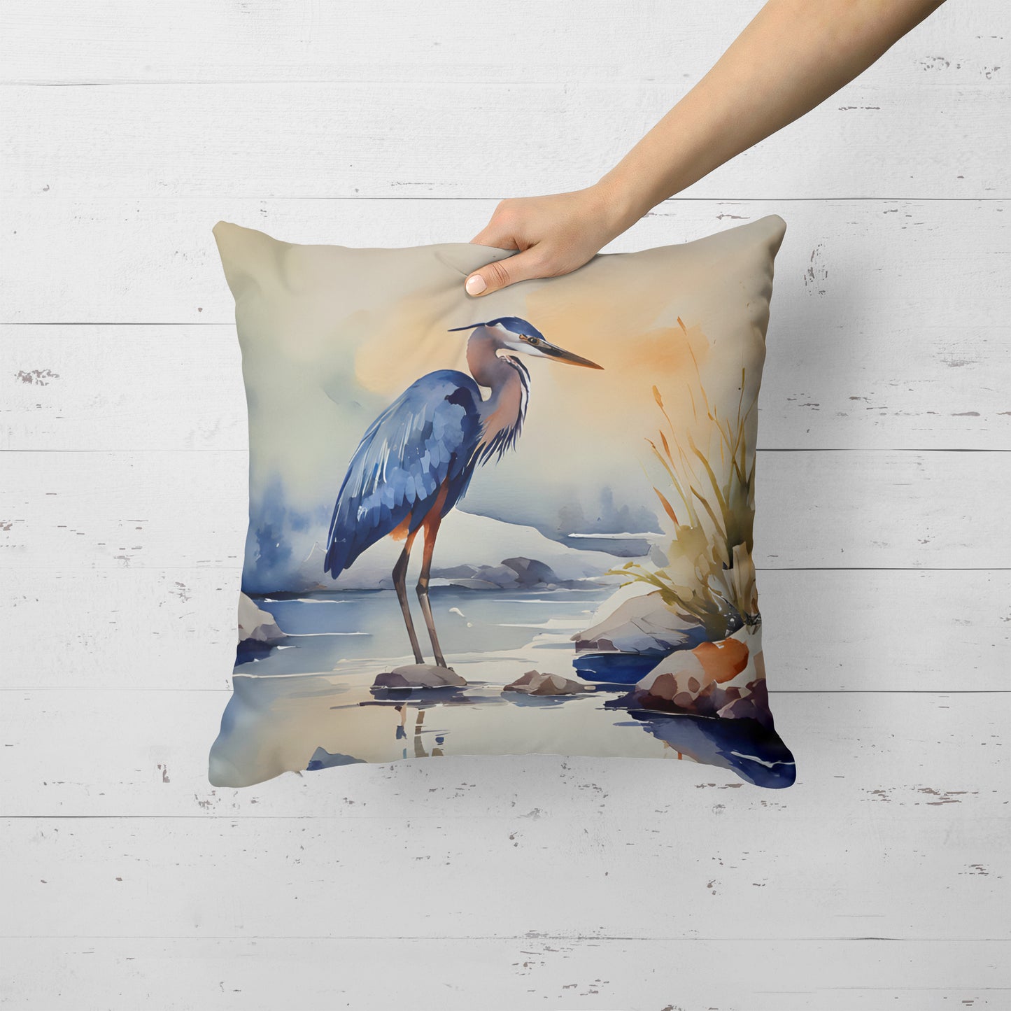 Blue Heron Throw Pillow