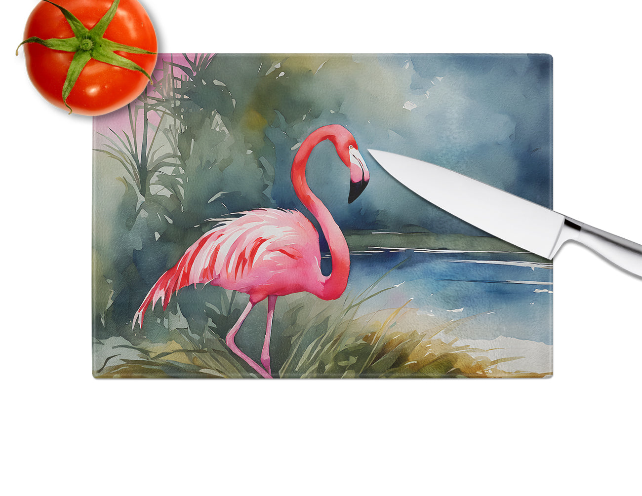 Flamingo Glass Cutting Board