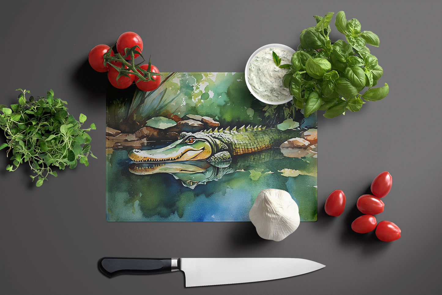 Alligator Glass Cutting Board