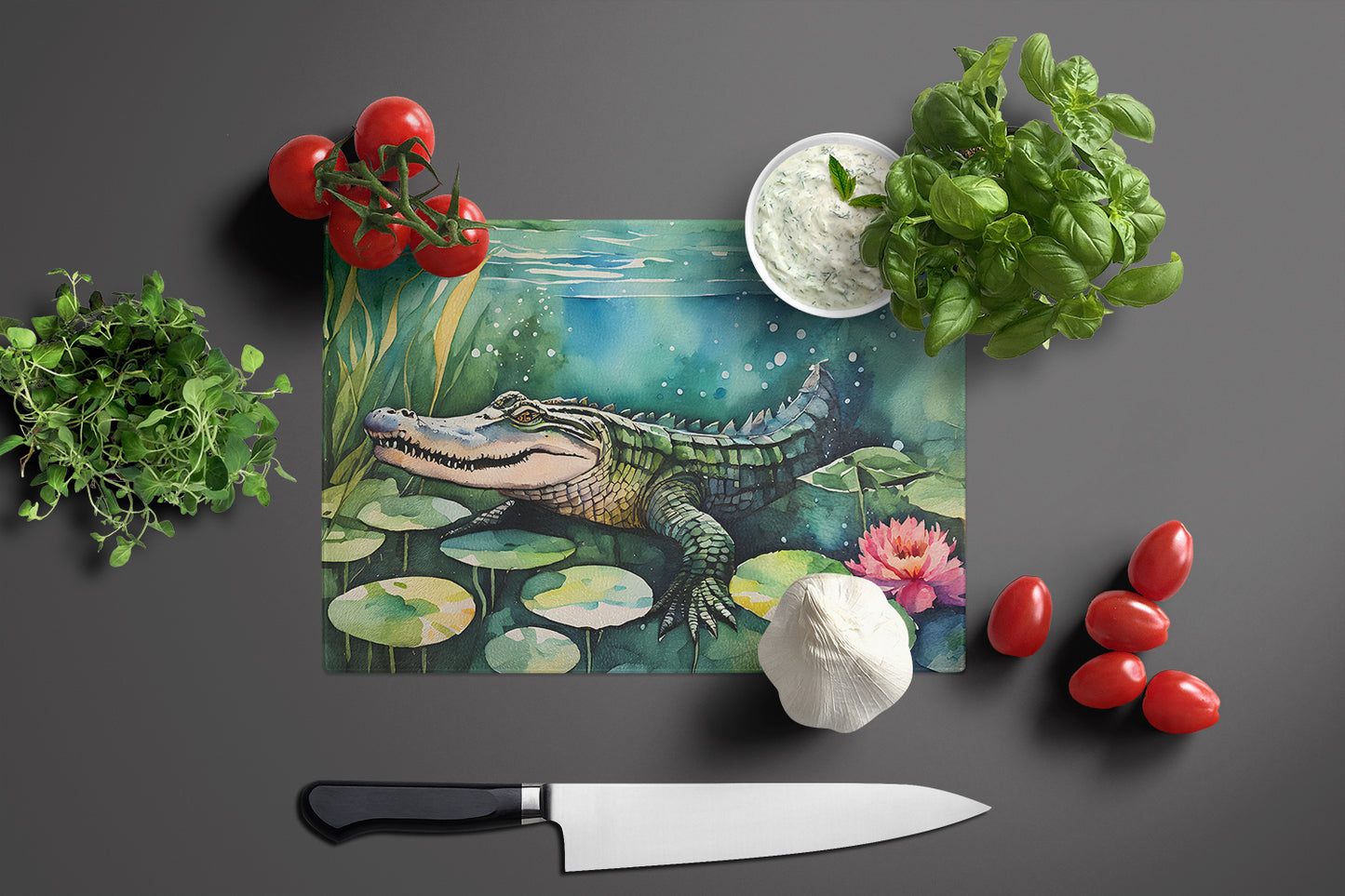 Alligator Glass Cutting Board