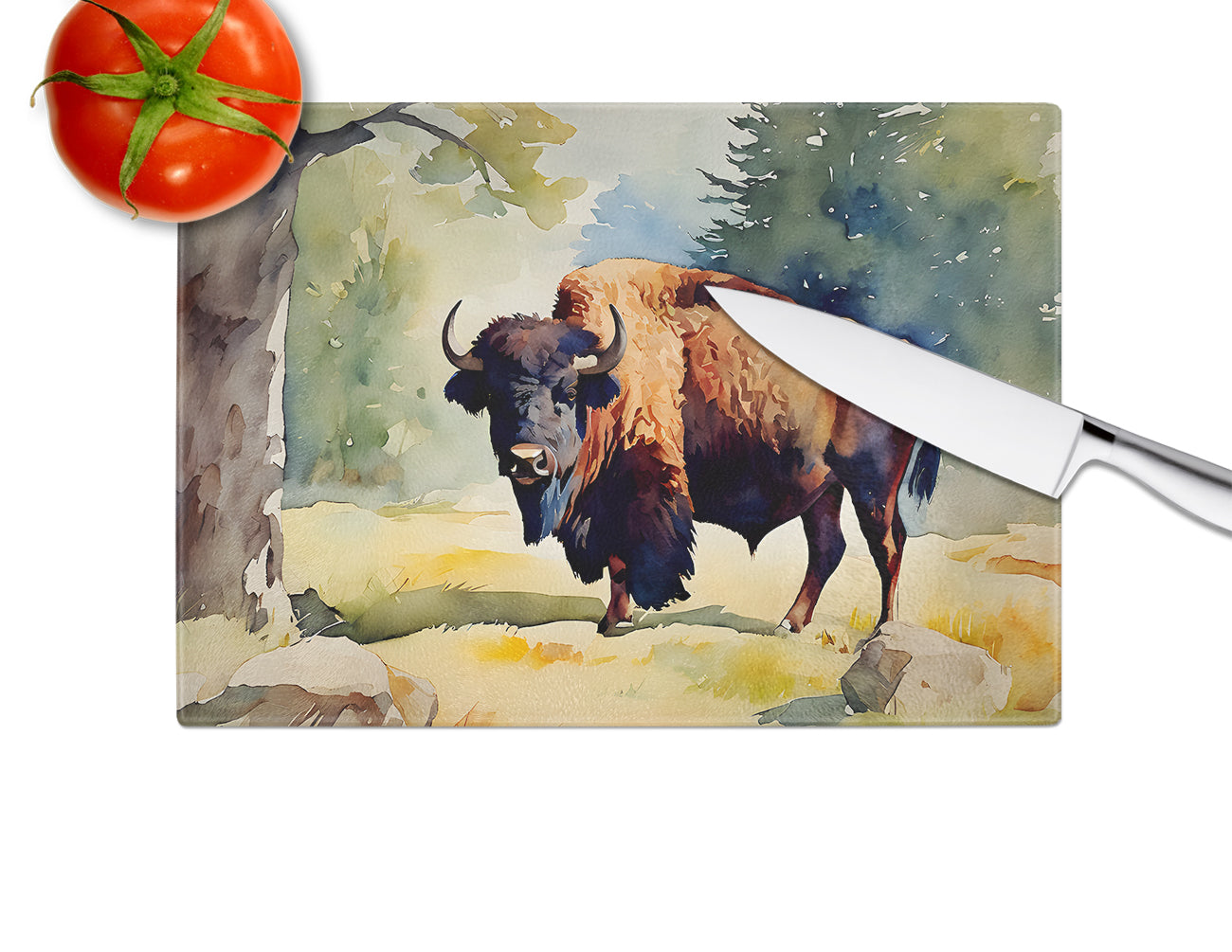 American Bison Glass Cutting Board