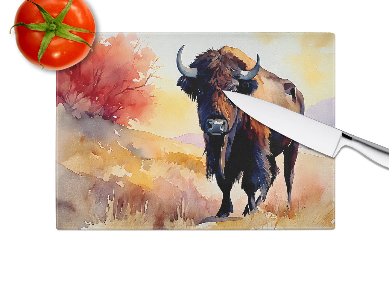 American Bison Glass Cutting Board