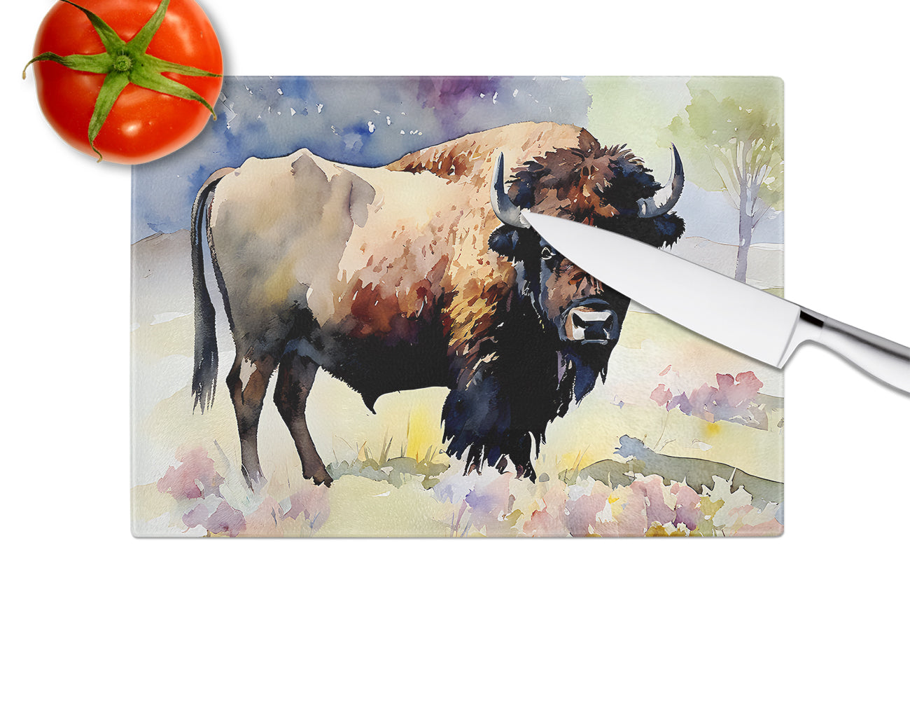 American Bison Glass Cutting Board