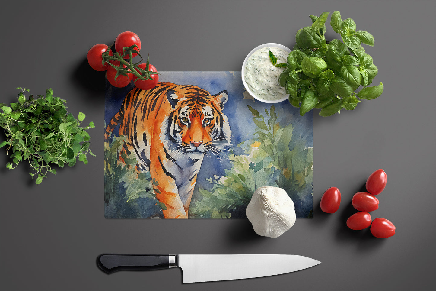 Bengal Tiger Glass Cutting Board