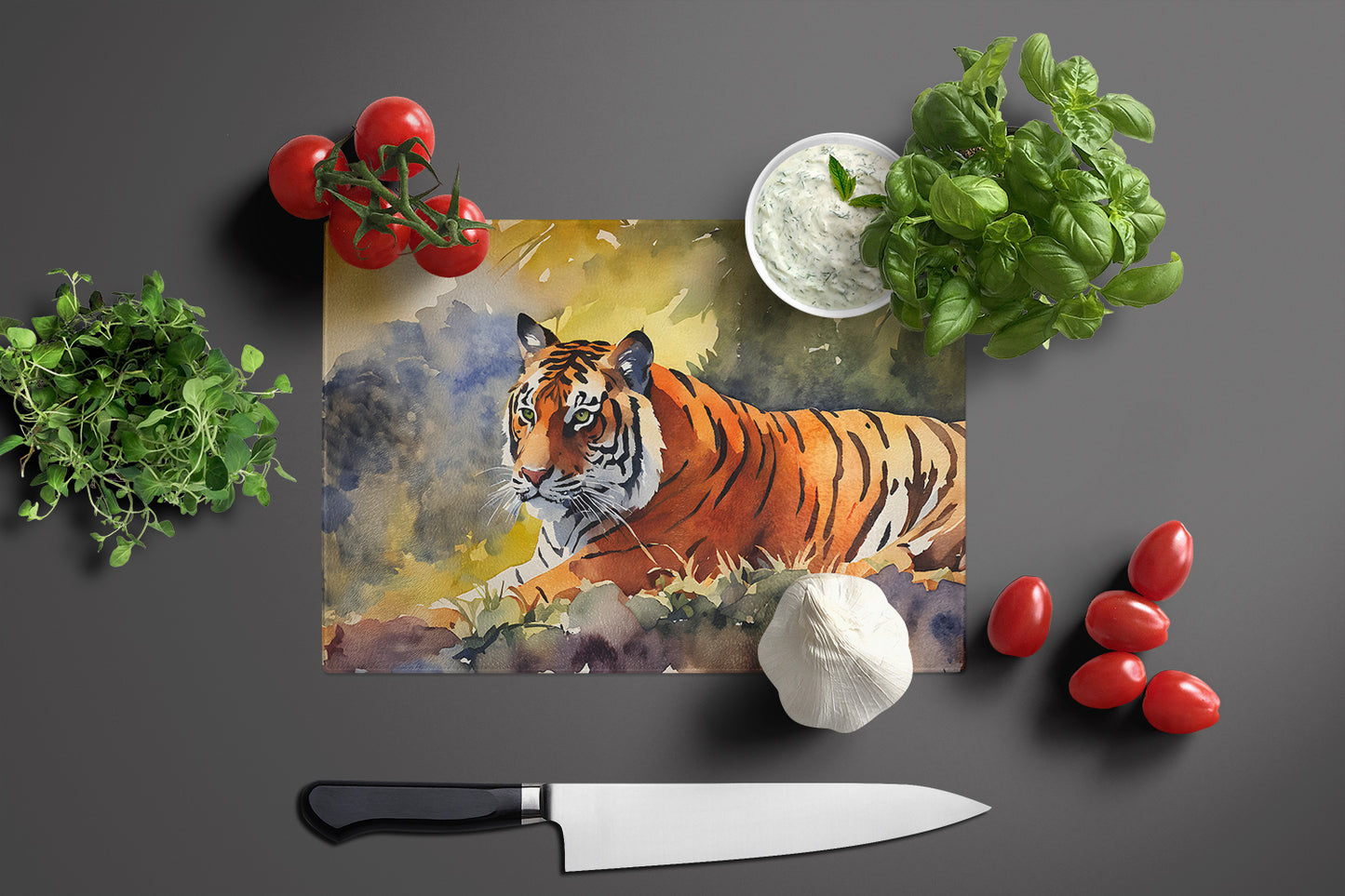 Bengal Tiger Glass Cutting Board