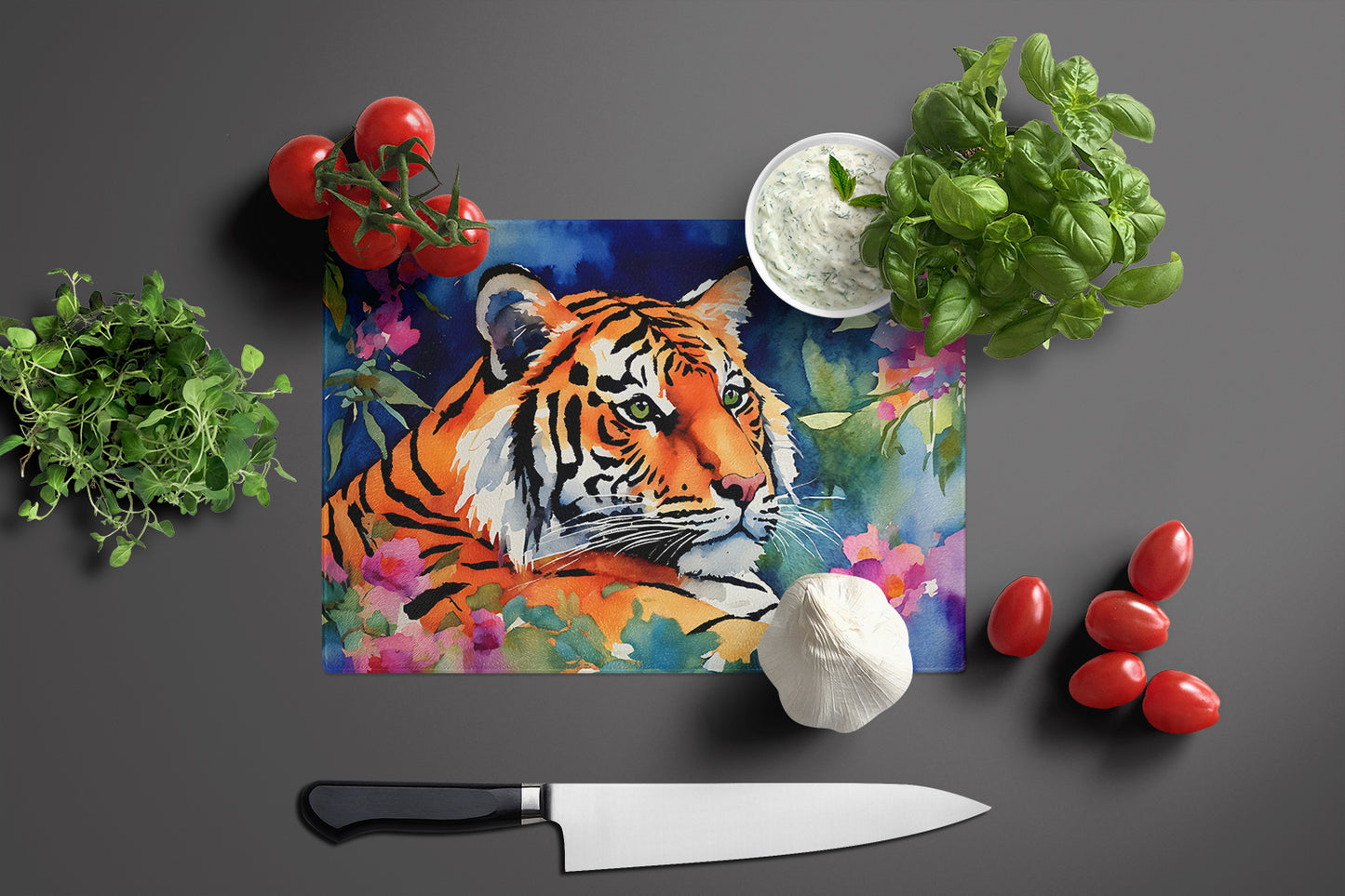 Bengal Tiger Glass Cutting Board