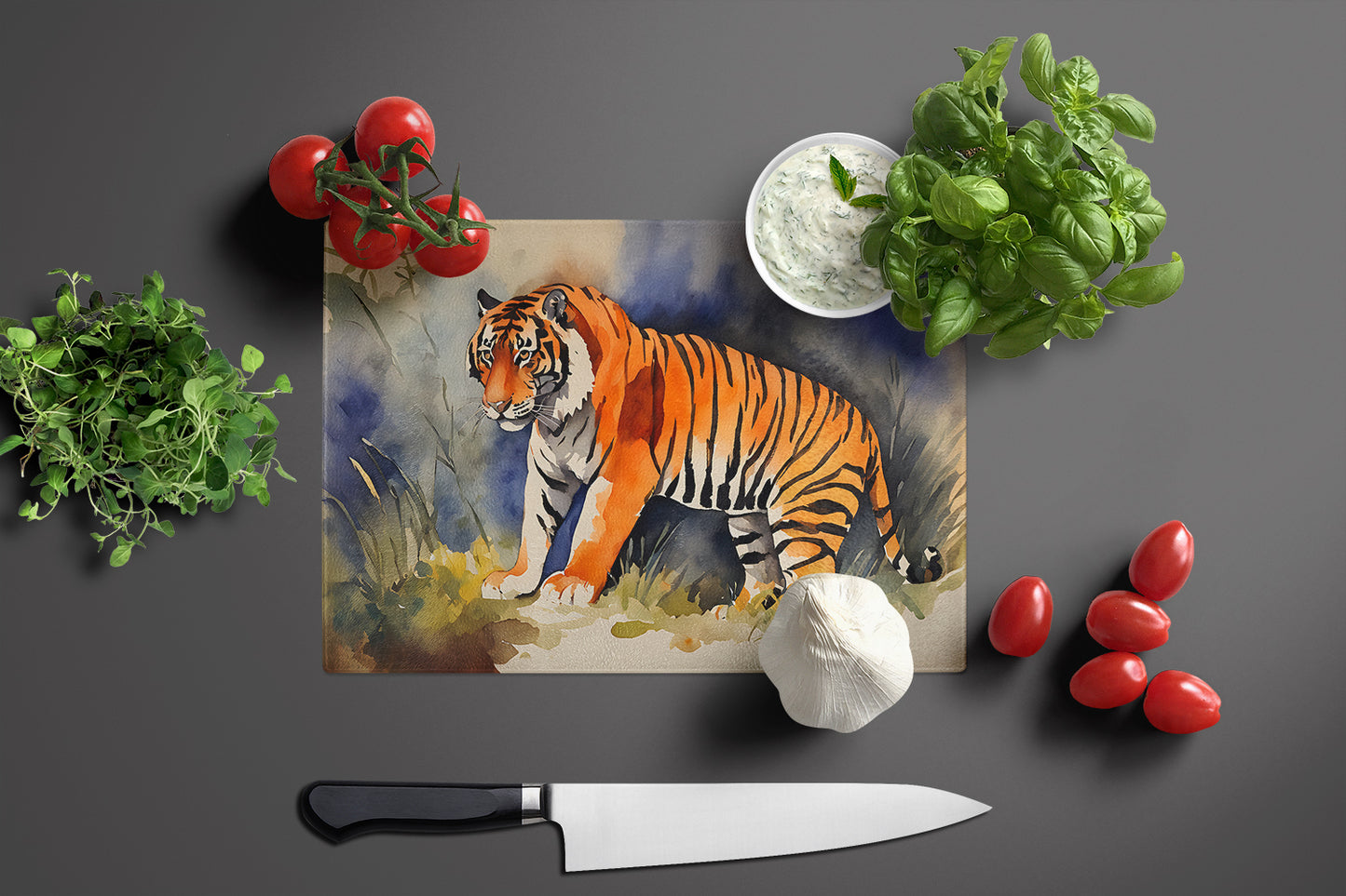 Bengal Tiger Glass Cutting Board