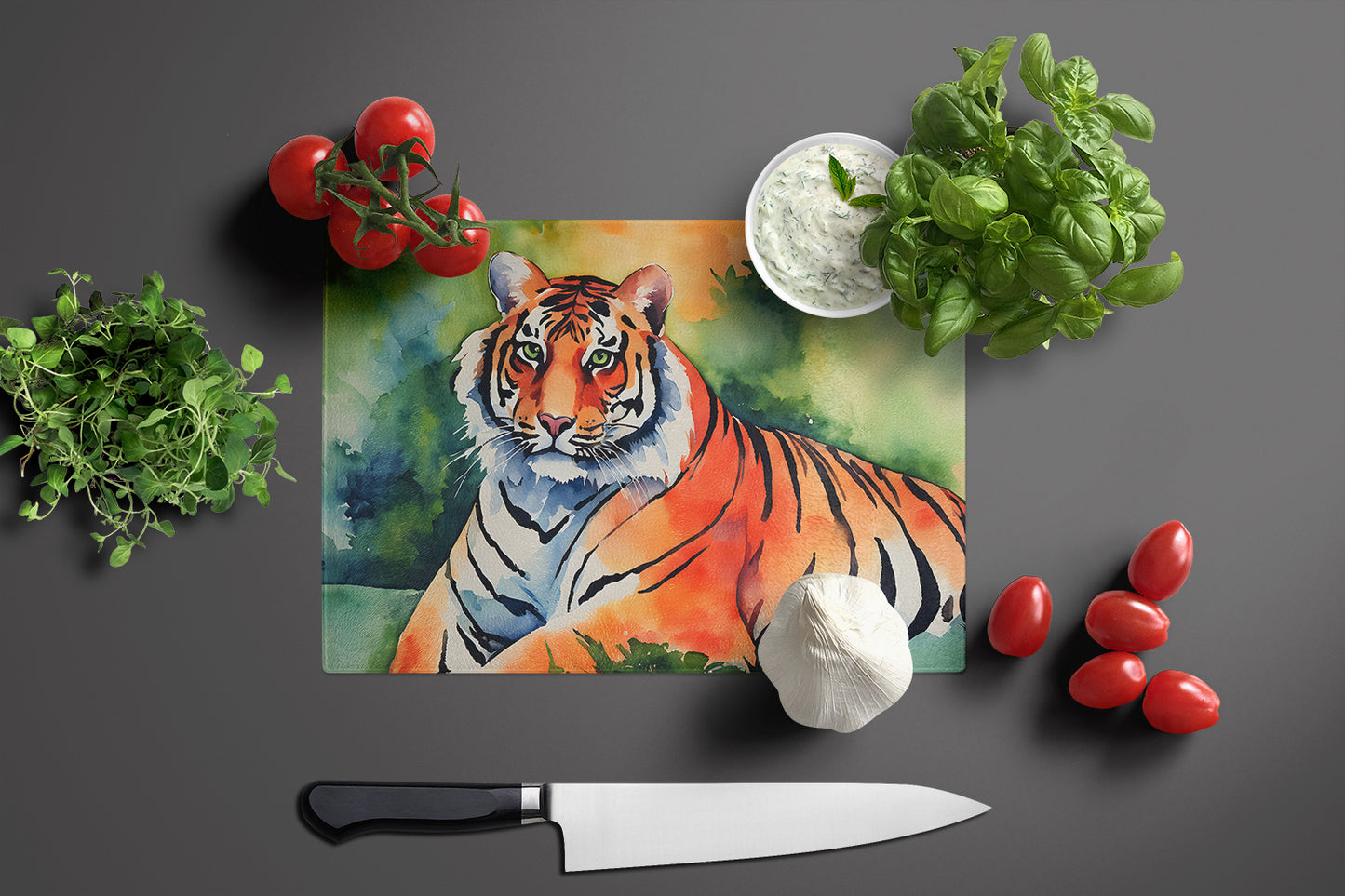 Bengal Tiger Glass Cutting Board