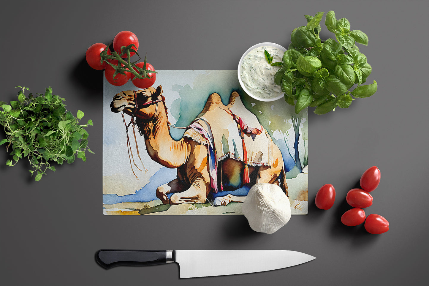 Camel Glass Cutting Board