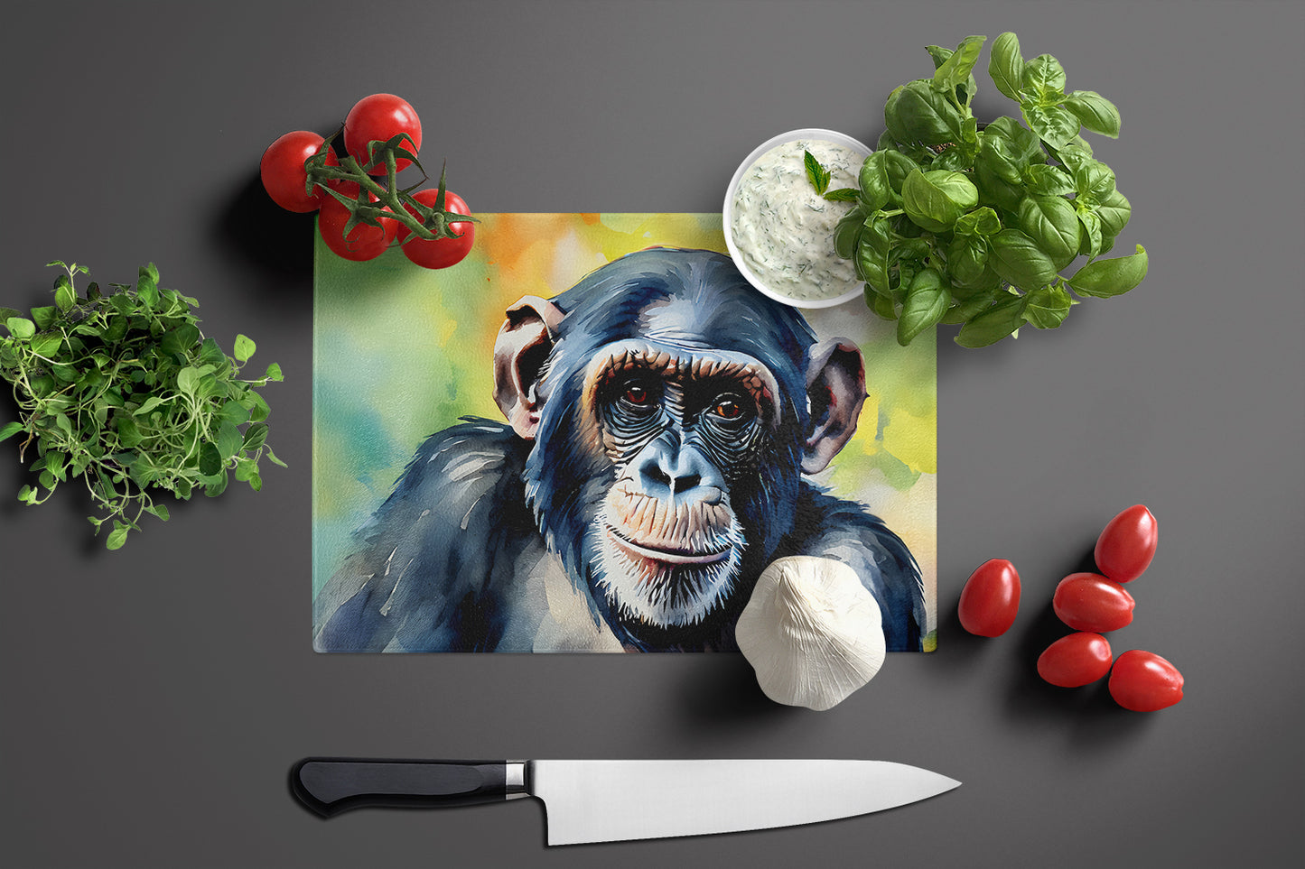 Chimpanzee Glass Cutting Board