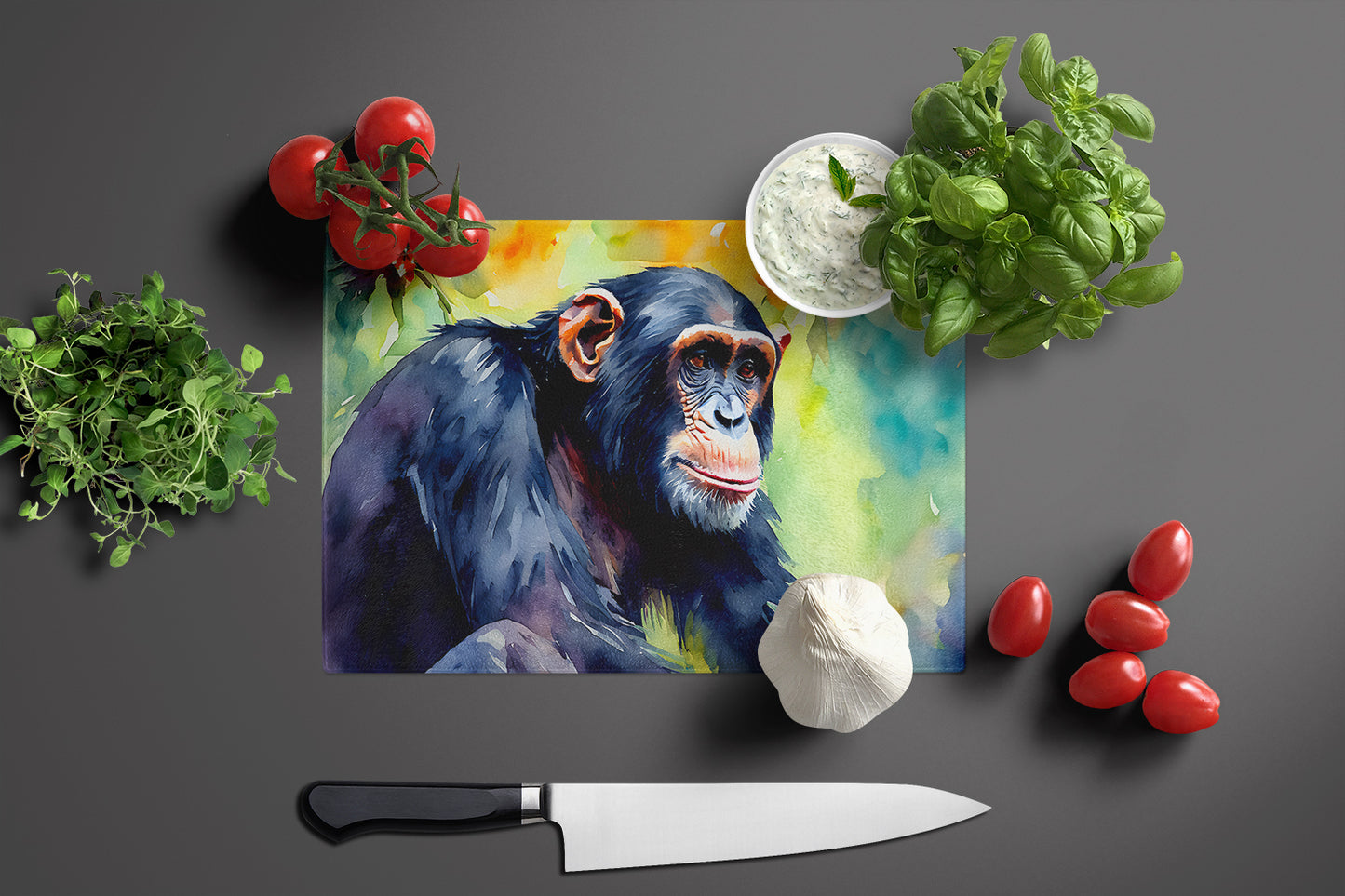 Chimpanzee Glass Cutting Board