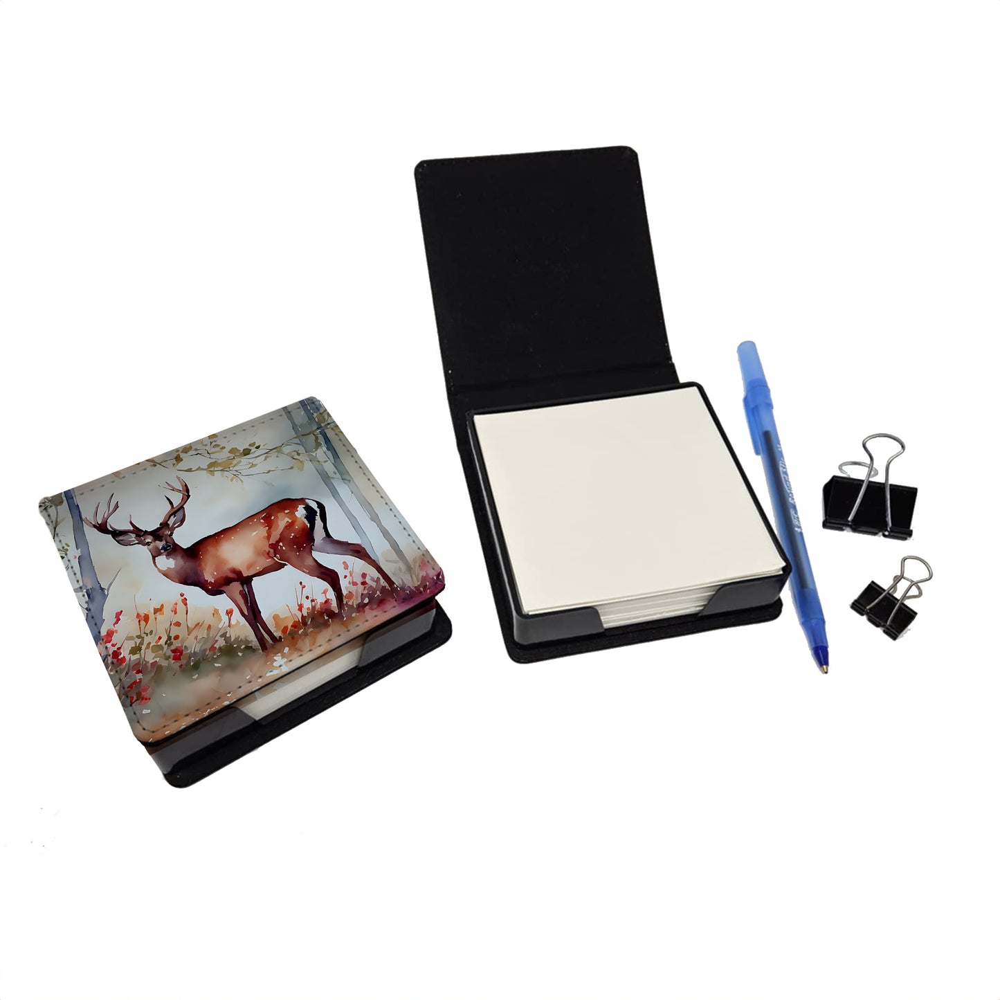 Deer PU Leather Note Paper Holder