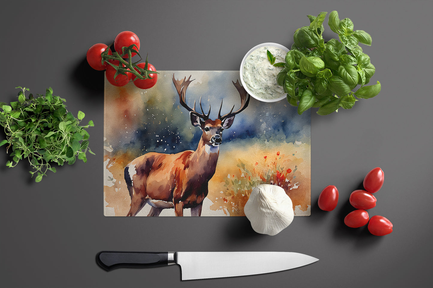 Deer Glass Cutting Board