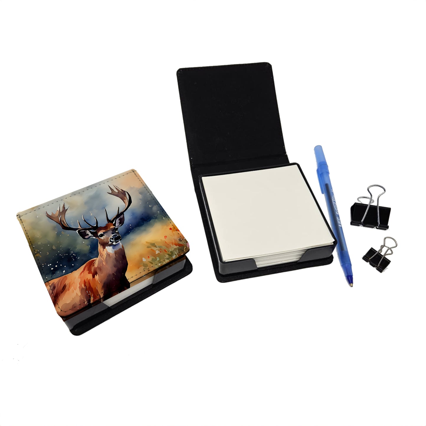 Deer PU Leather Note Paper Holder