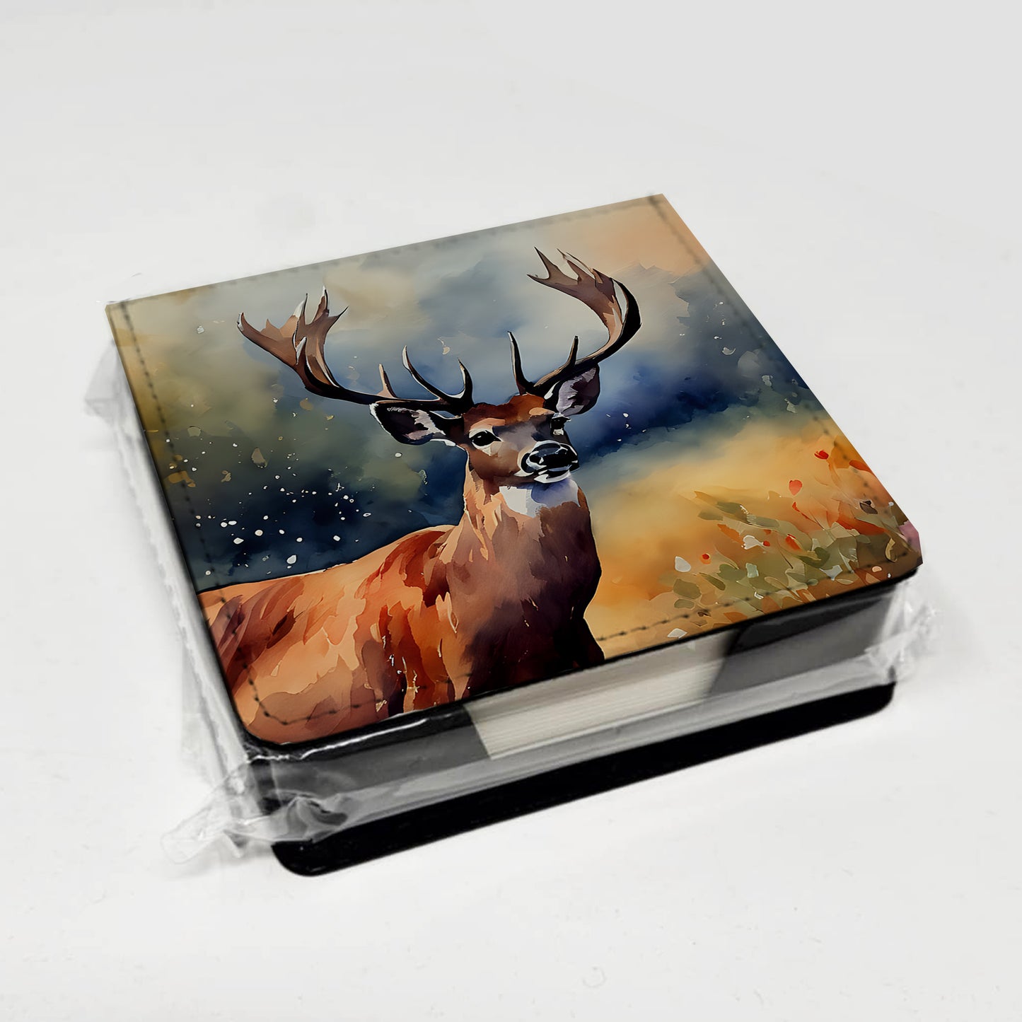 Deer PU Leather Note Paper Holder