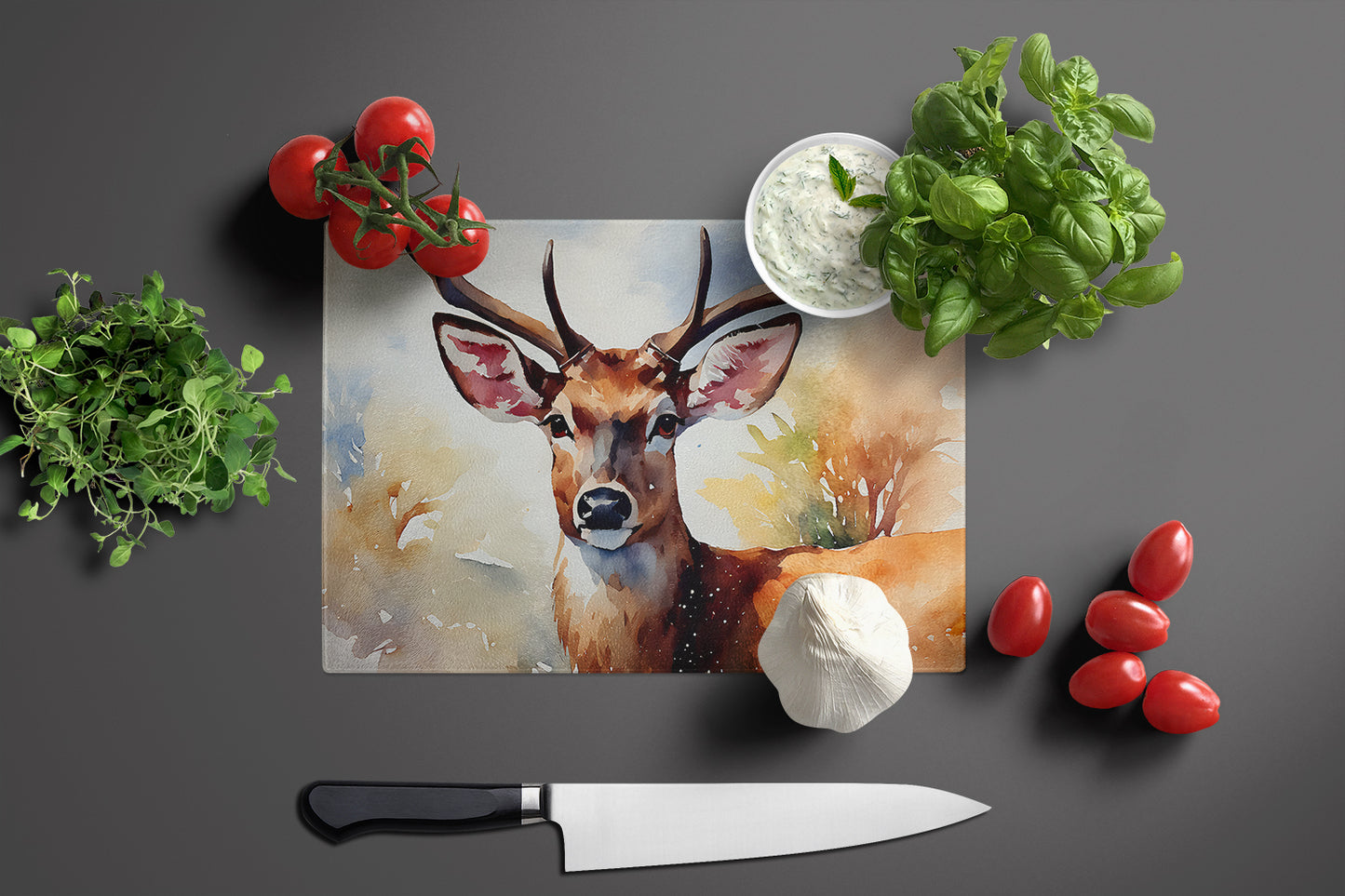 Deer Glass Cutting Board