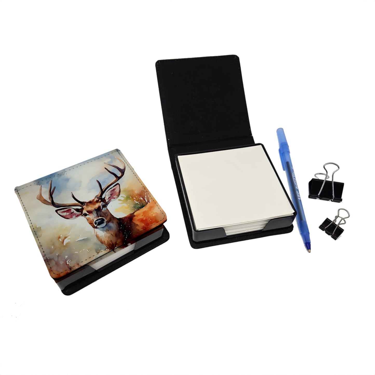 Deer PU Leather Note Paper Holder