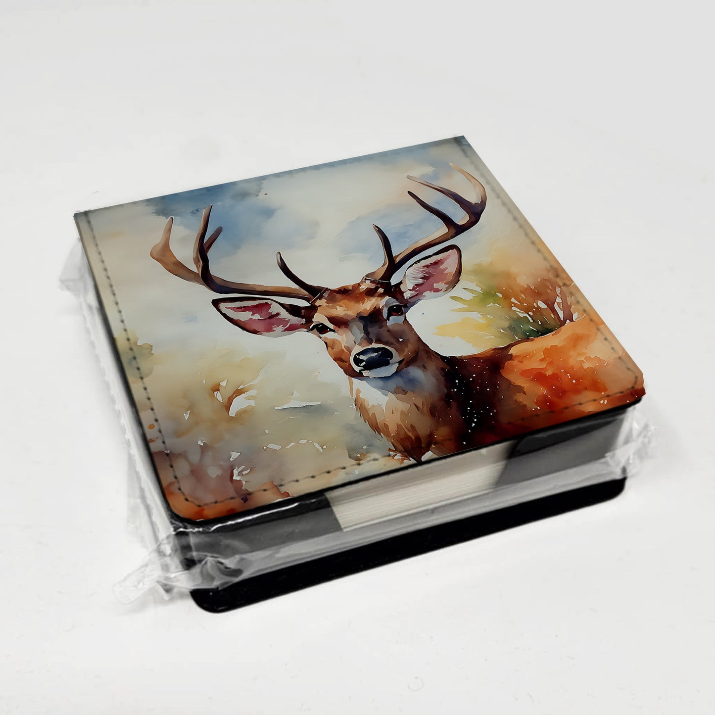 Deer PU Leather Note Paper Holder