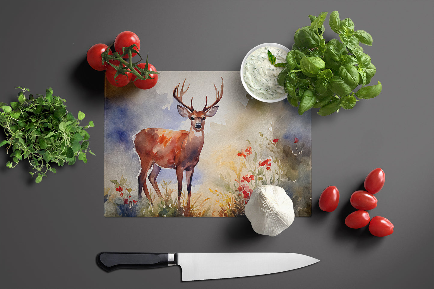 Deer Glass Cutting Board