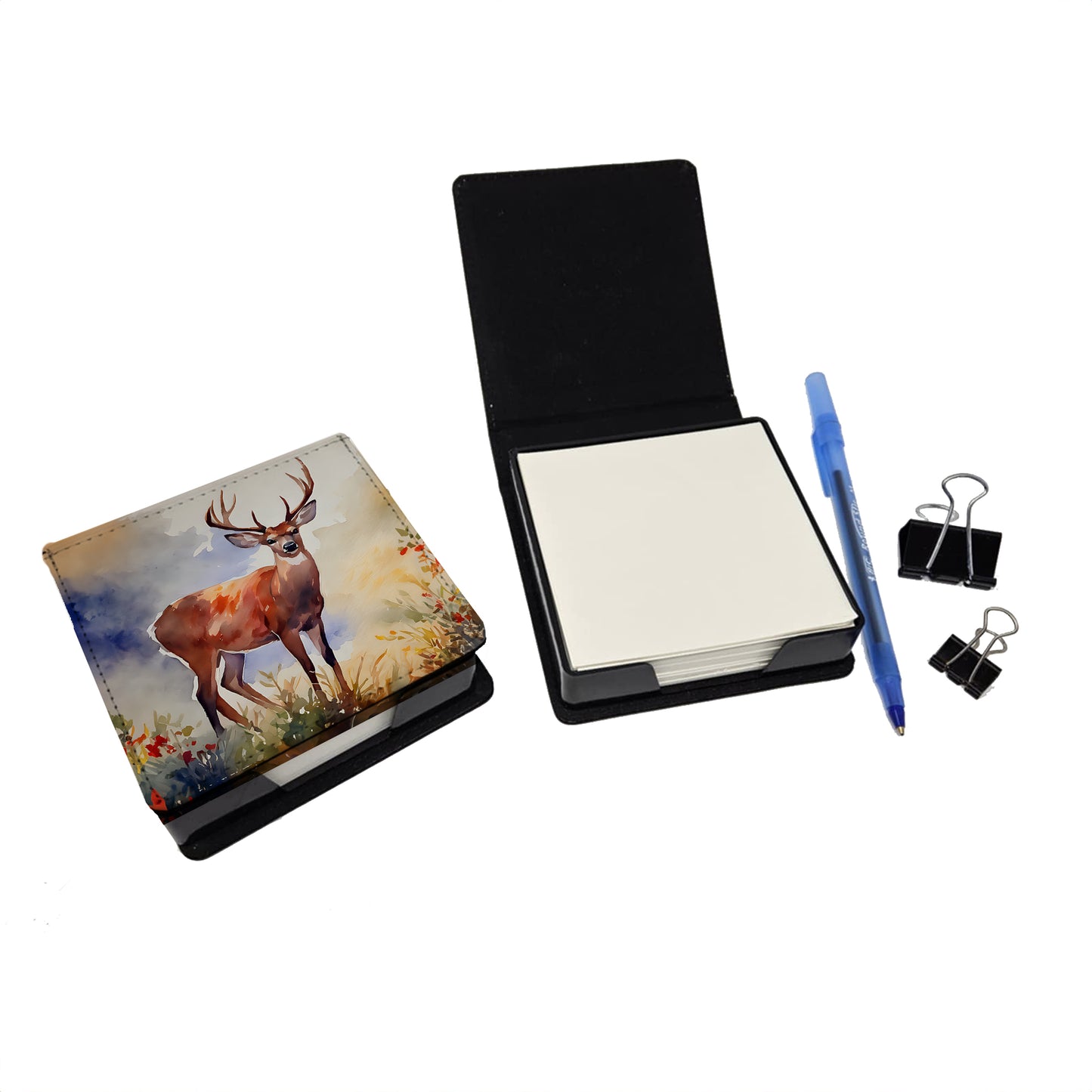 Deer PU Leather Note Paper Holder