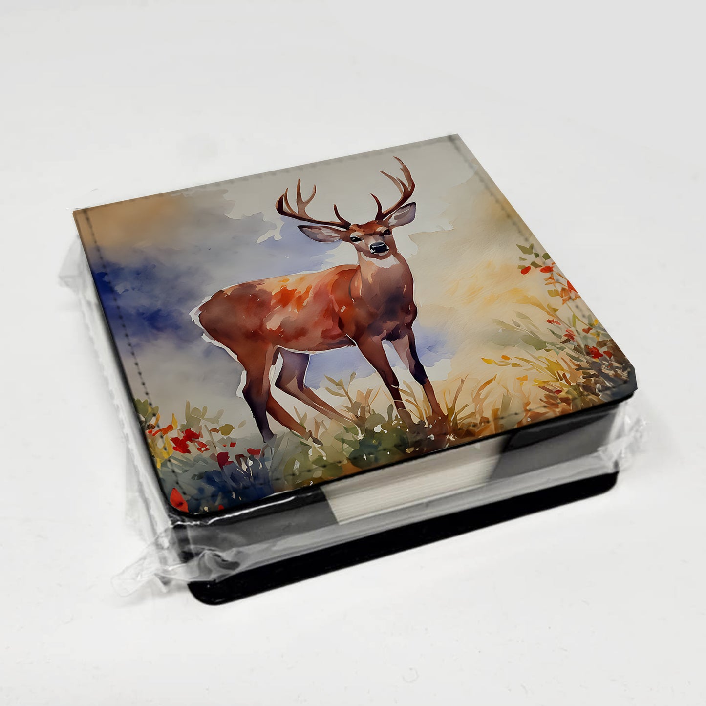 Deer PU Leather Note Paper Holder