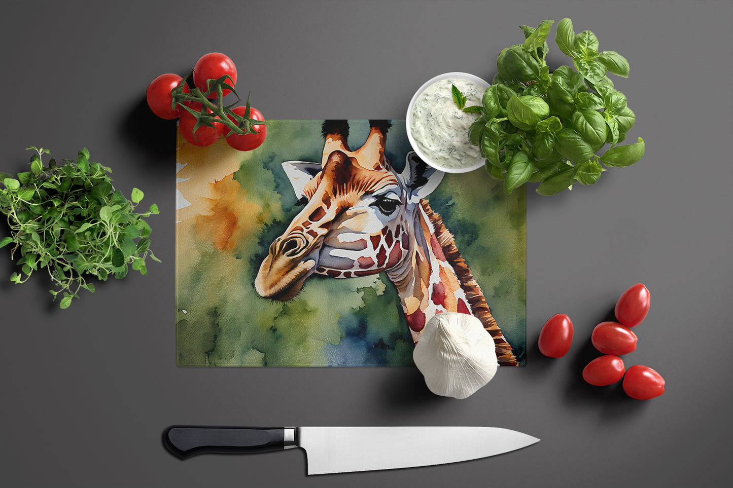 Giraffe Glass Cutting Board