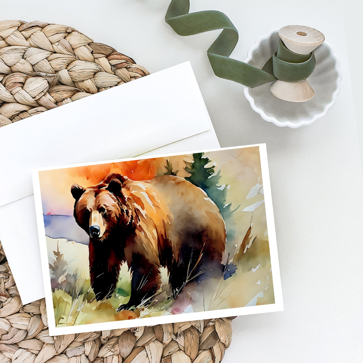 Grizzly Bear Greeting Cards Pack of 8