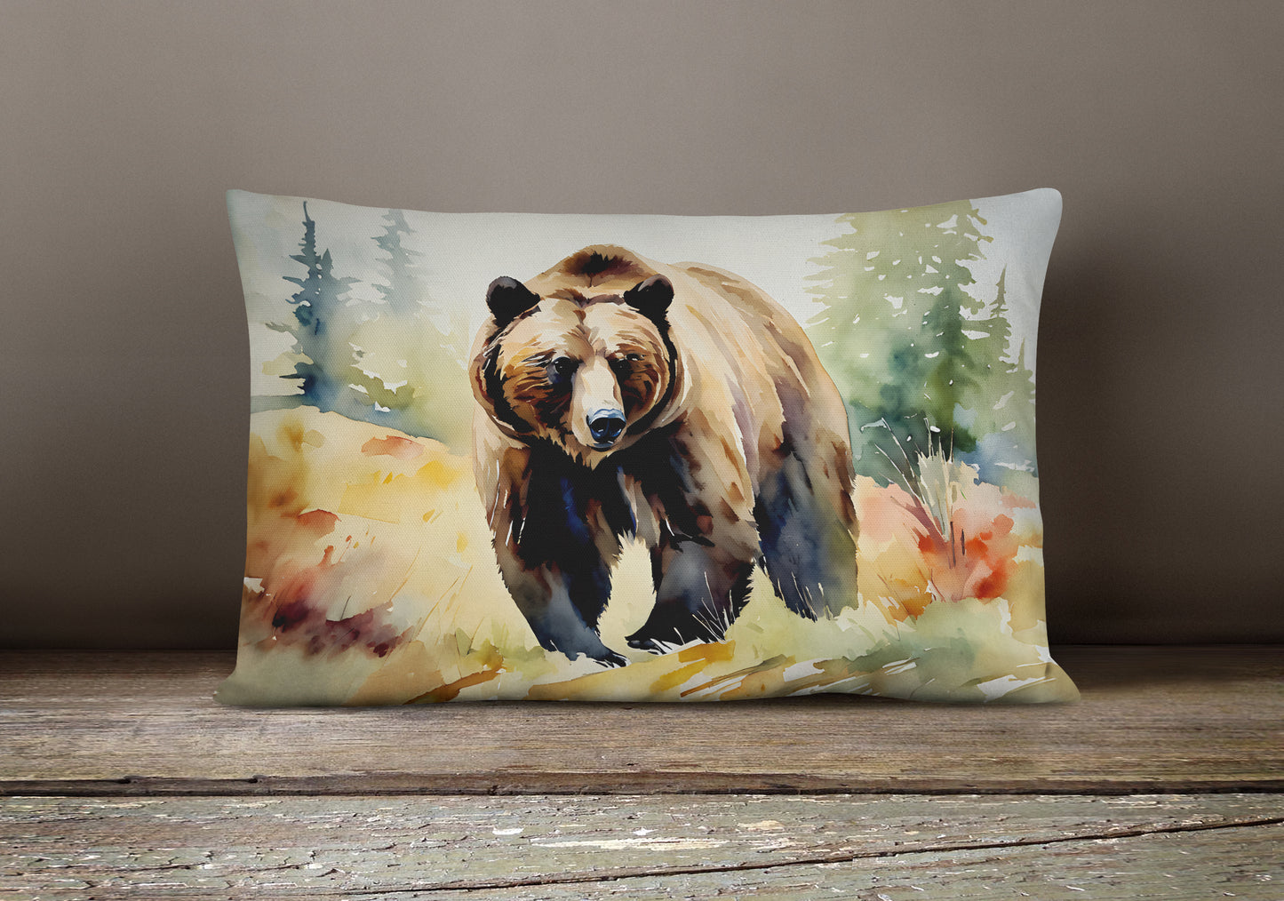 Grizzly Bear Throw Pillow